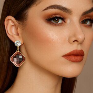 g‎ by Gennaro Jeweled Gold Tone Drop Earrings